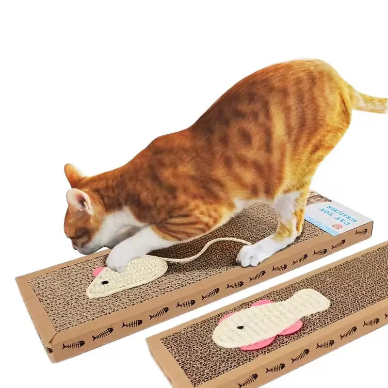 Durable Cardboard Cat Scratcher Pad: Furniture Protector & Grinding Claw Toy Mat
