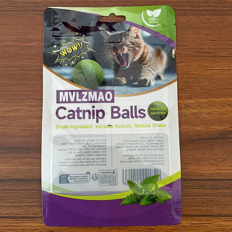 Edible Catnip Ball: Healthy Lickable Mint Toy for Cats
