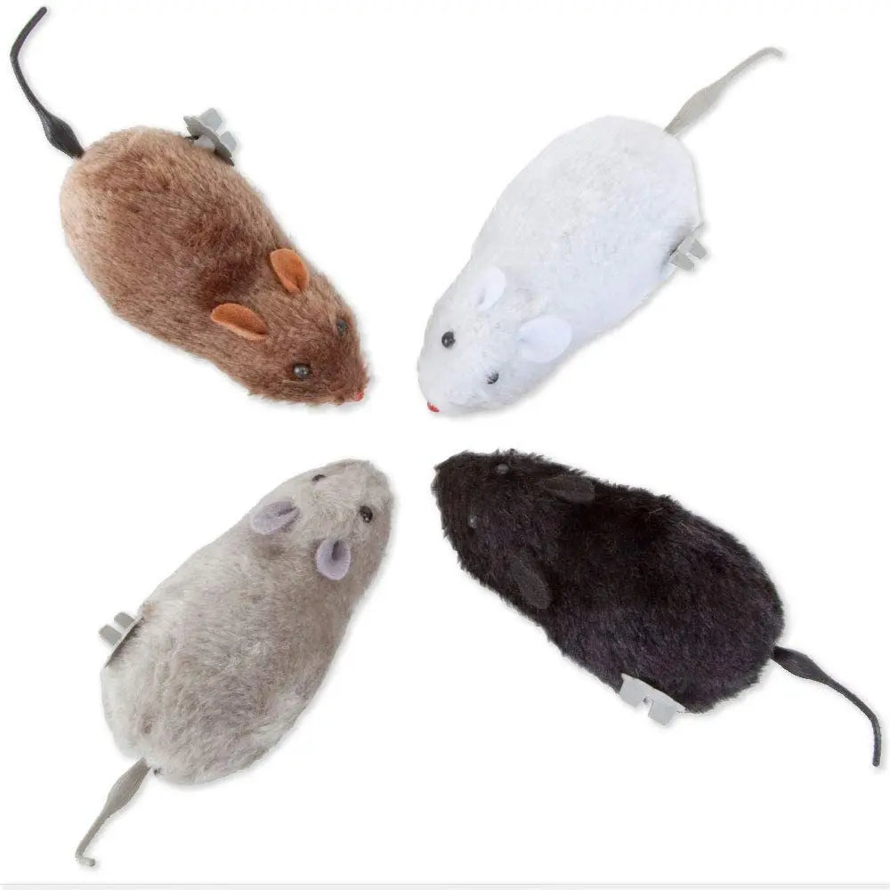 Lifelike Plush Mouse Running Toy for Cats