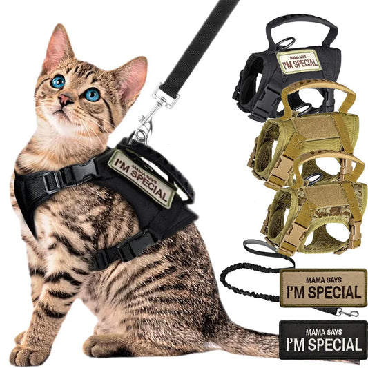 Tactical Cat Harness with Handle – Adjustable Training Vest