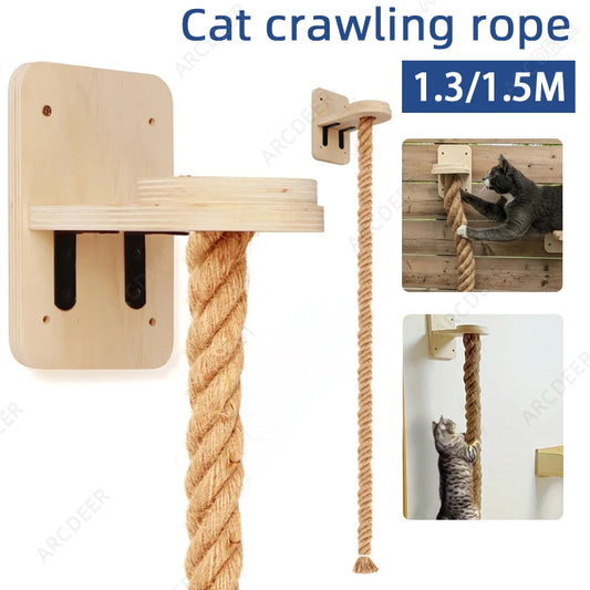Wall-Mounted Cat Climbing System: Sisal Scratcher & Vertical Playground