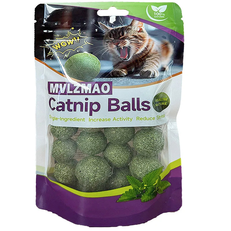 Edible Catnip Ball: Healthy Lickable Mint Toy for Cats