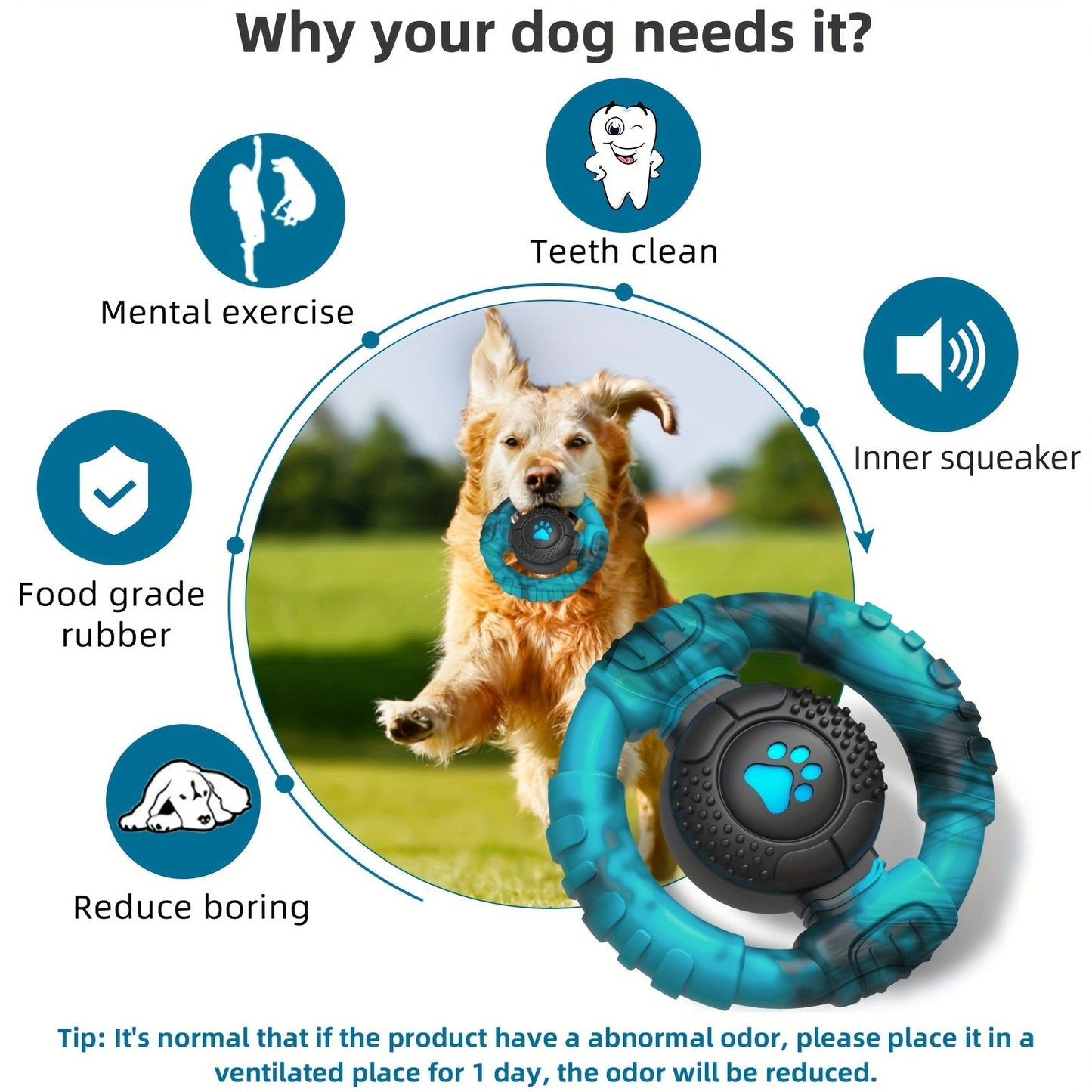 Nylon Steering Wheel Dog Chew: Durable Dental Toy for Aggressive Chewers