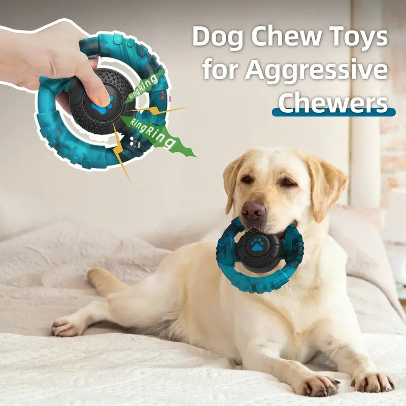 Nylon Steering Wheel Dog Chew: Durable Dental Toy for Aggressive Chewers